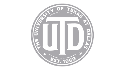 Logo of UTD on gray version